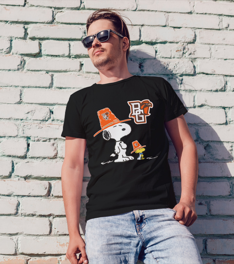 Bowling Green Falcons Snoopy Woodstock Pilgrim Hats T-Shirt