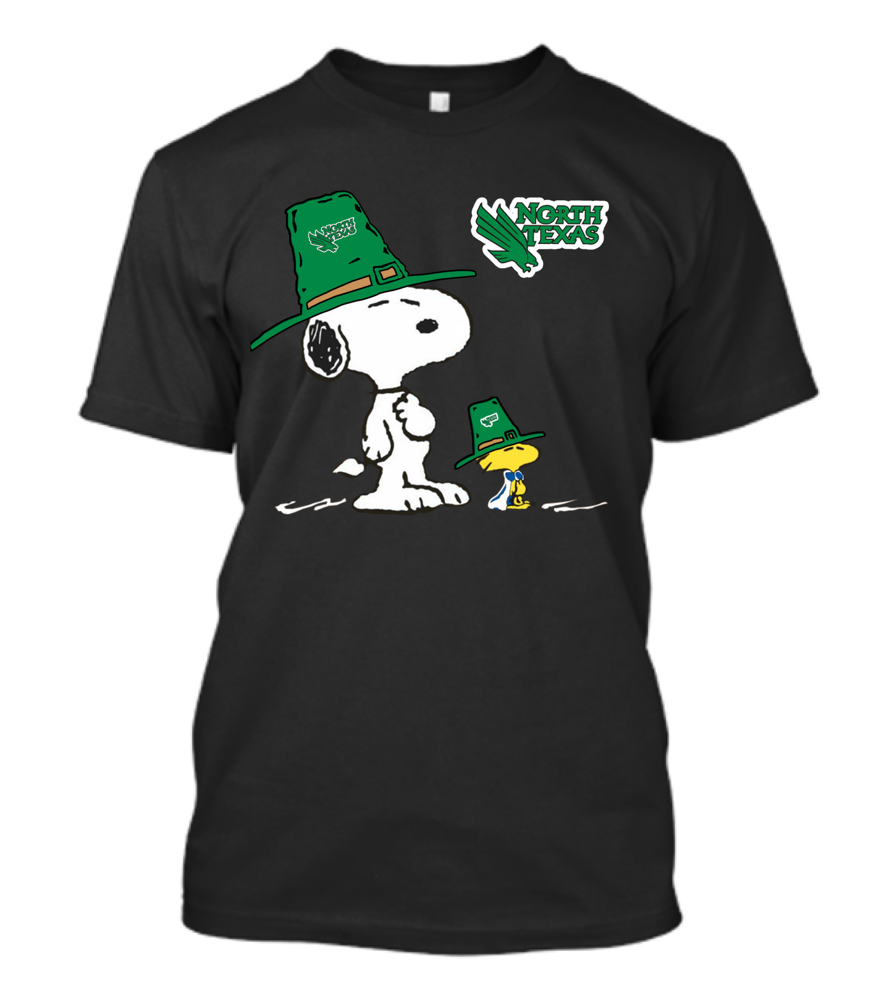 North Texas Mean Green Peanuts Snoopy And Woodstock In Irish Hats T-Shirt