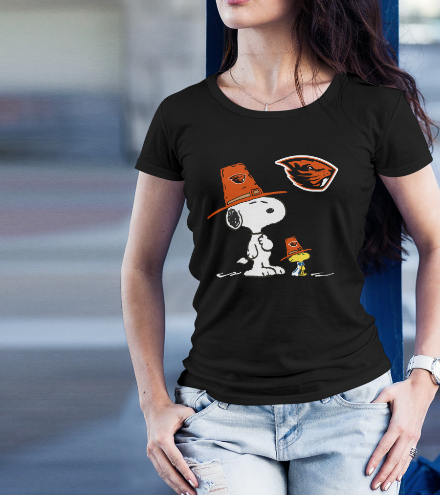 Oregon State Beavers Snoopy Woodstock T-Shirt