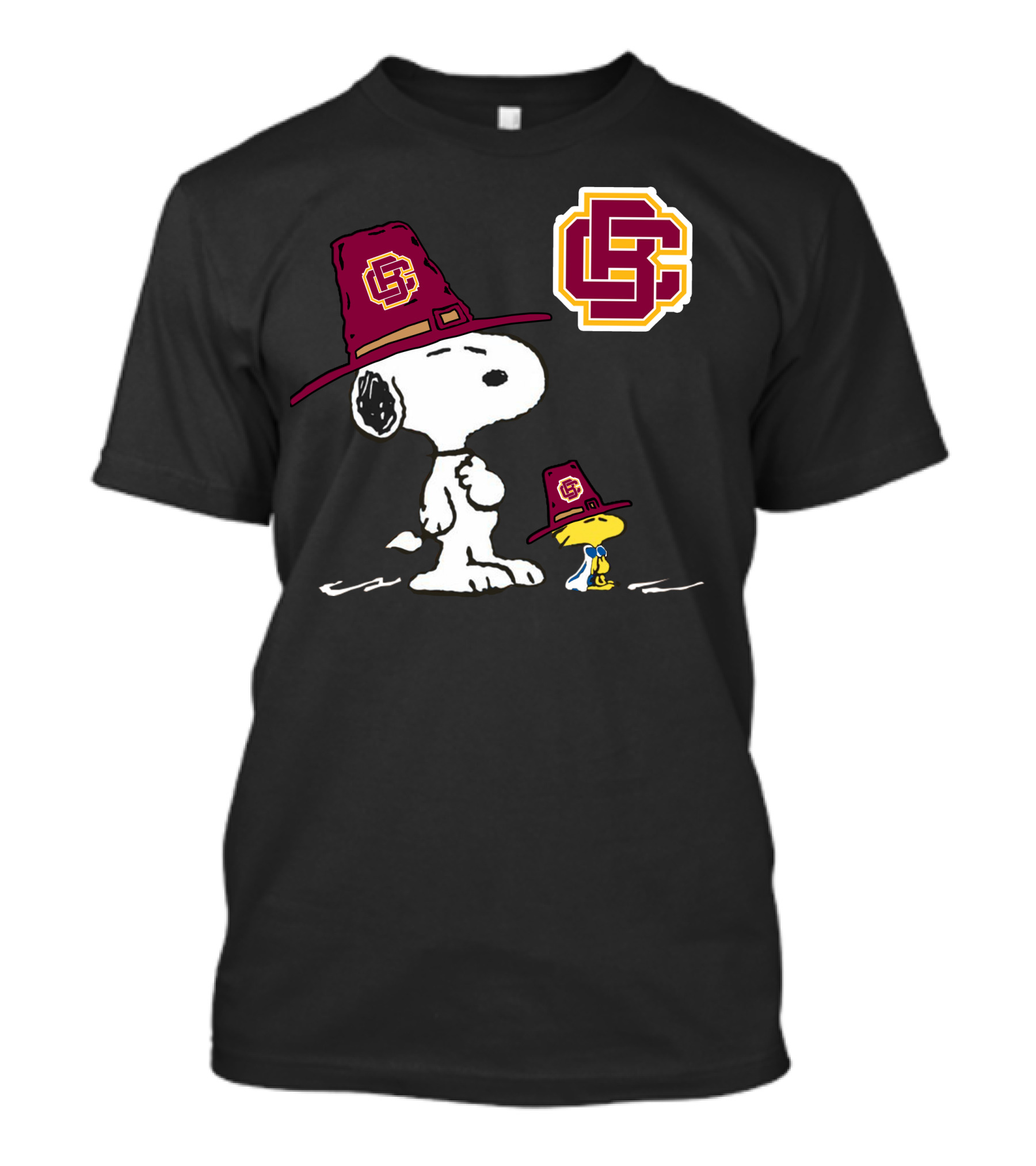 Bethune-Cookman Snoopy And Woodstock In Tall Hats With BCU T-Shirt