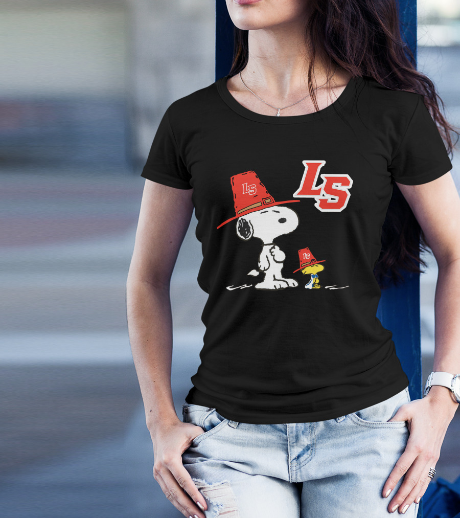 LS La Salle Snoopy And Woodstock With Red Hats T-Shirt