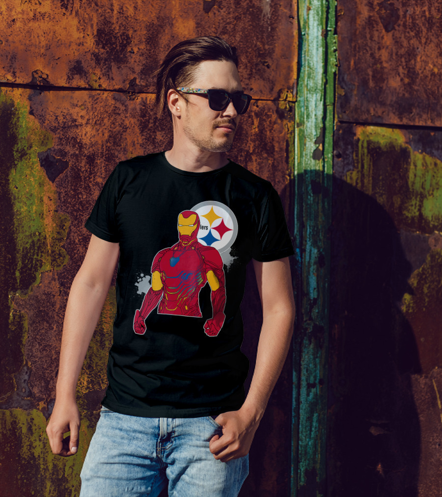 Iron Man With Steelers T-Shirt