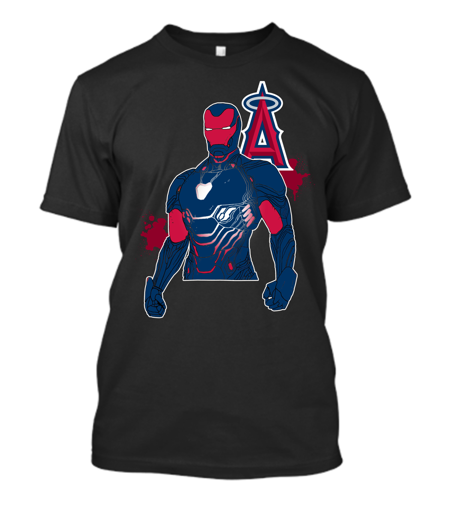 Iron Man Suit With Los Angeles Angels Halo T-Shirt
