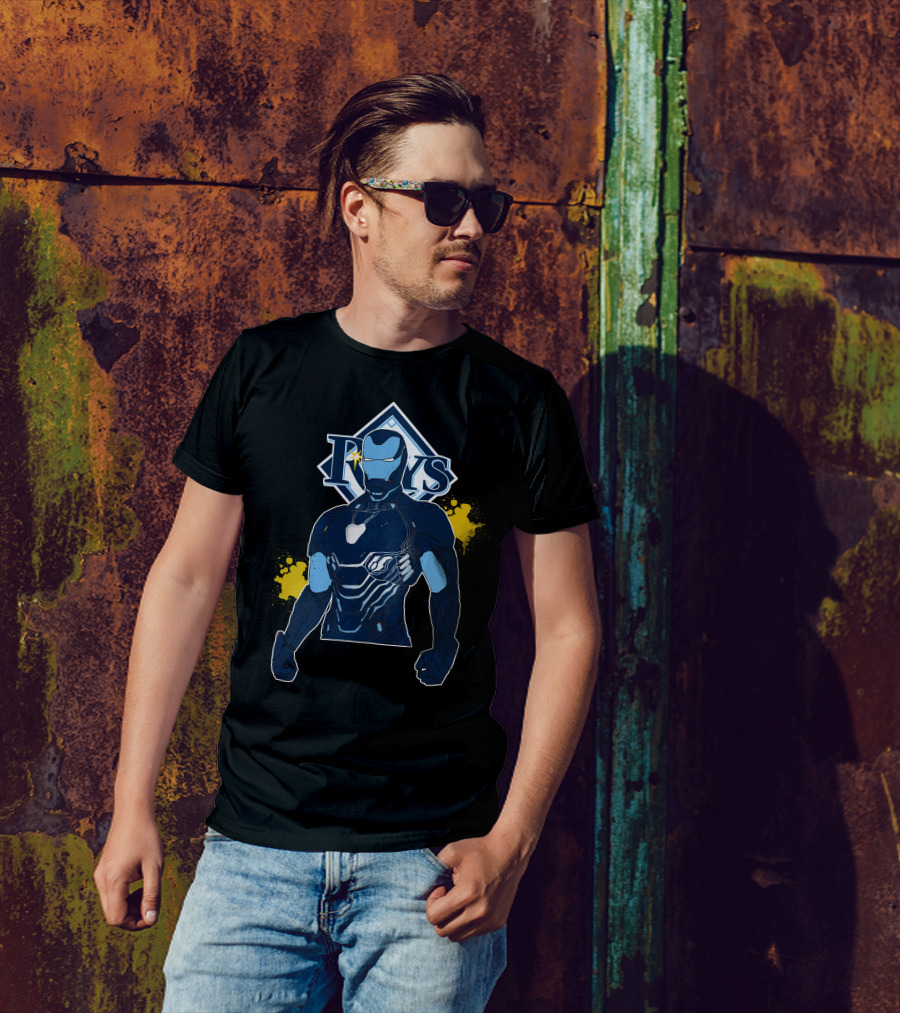 Iron Man Tampa Bay Rays Crossover Fan Merchandise T-Shirt