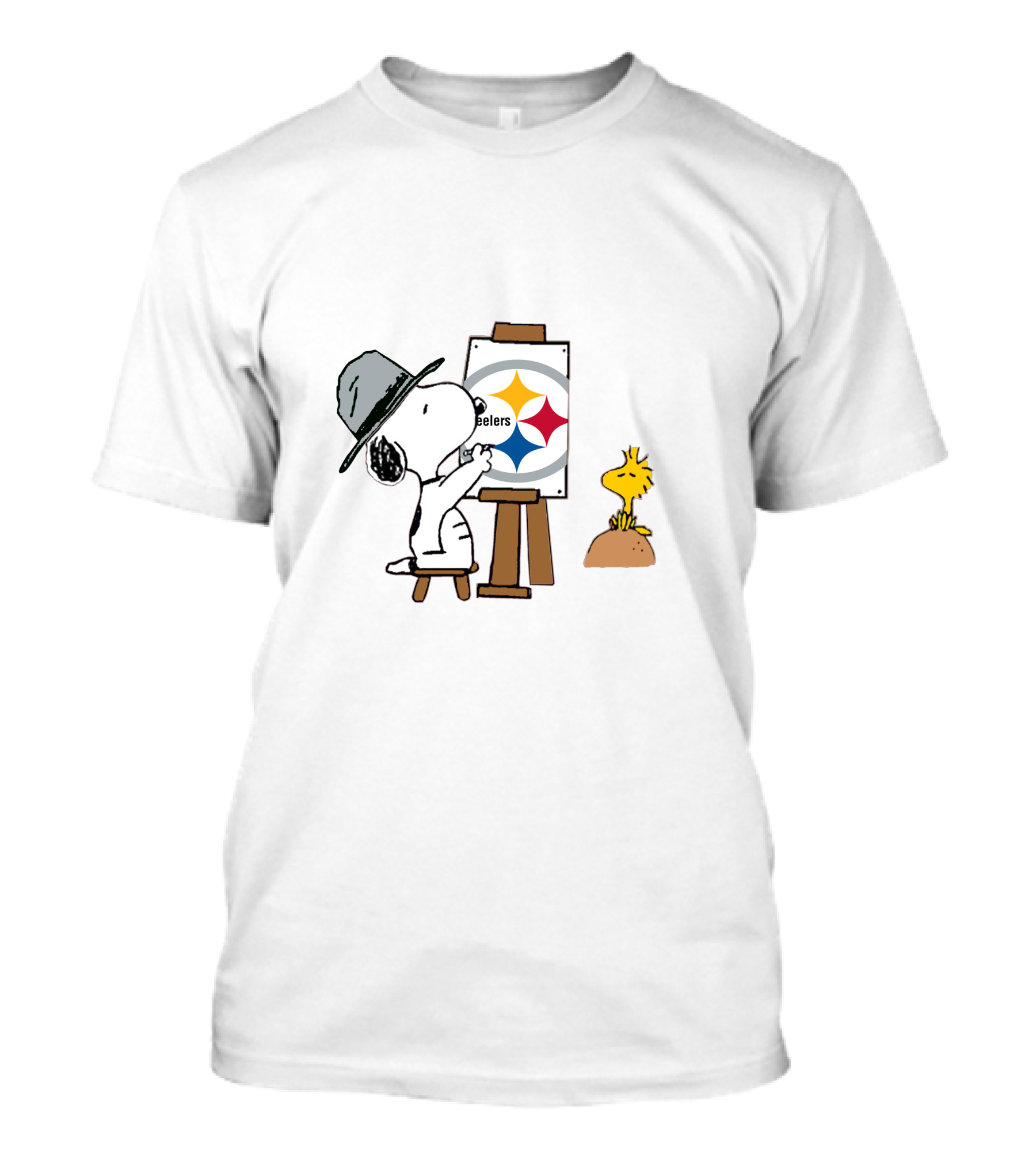 Steelers Snoopy Painting Team Logo With Woodstock T-Shirt