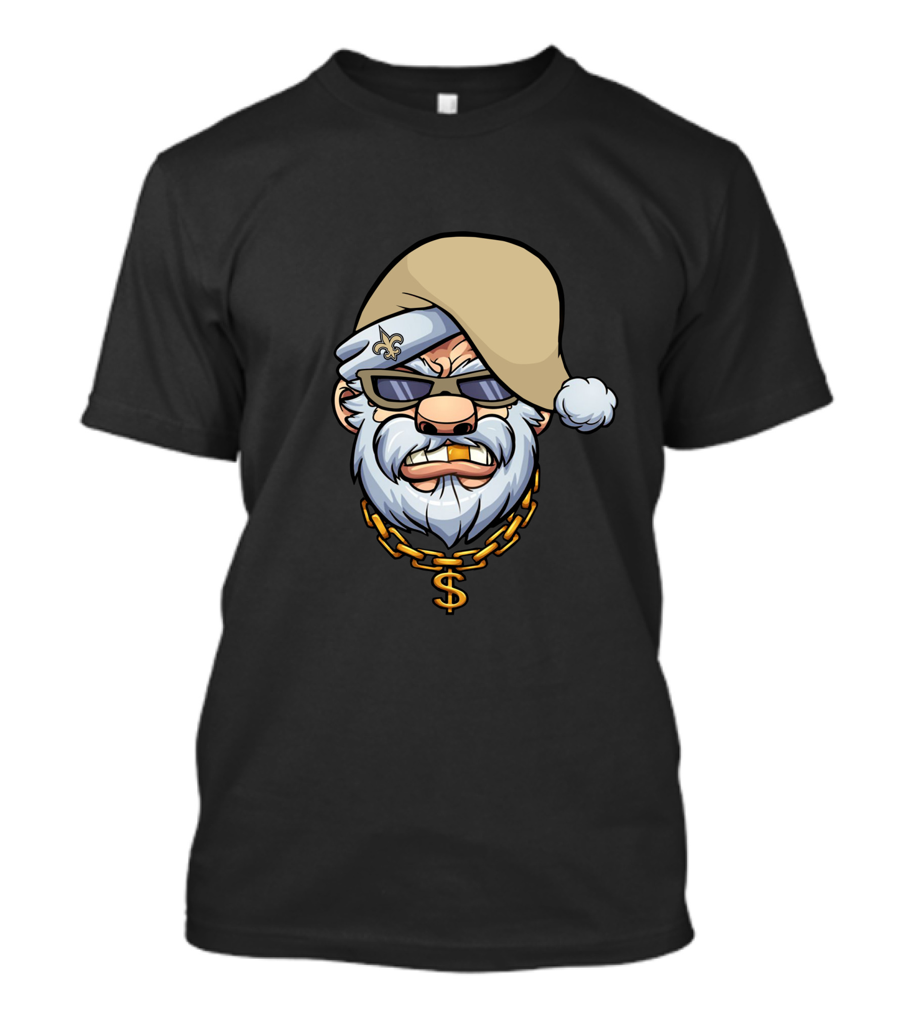 Saints Gangster Santa Fleur De Lis Chain T-Shirt