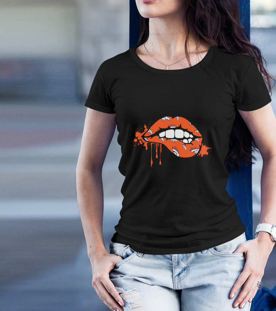 Dripping Lips Denver Broncos Style T-Shirt