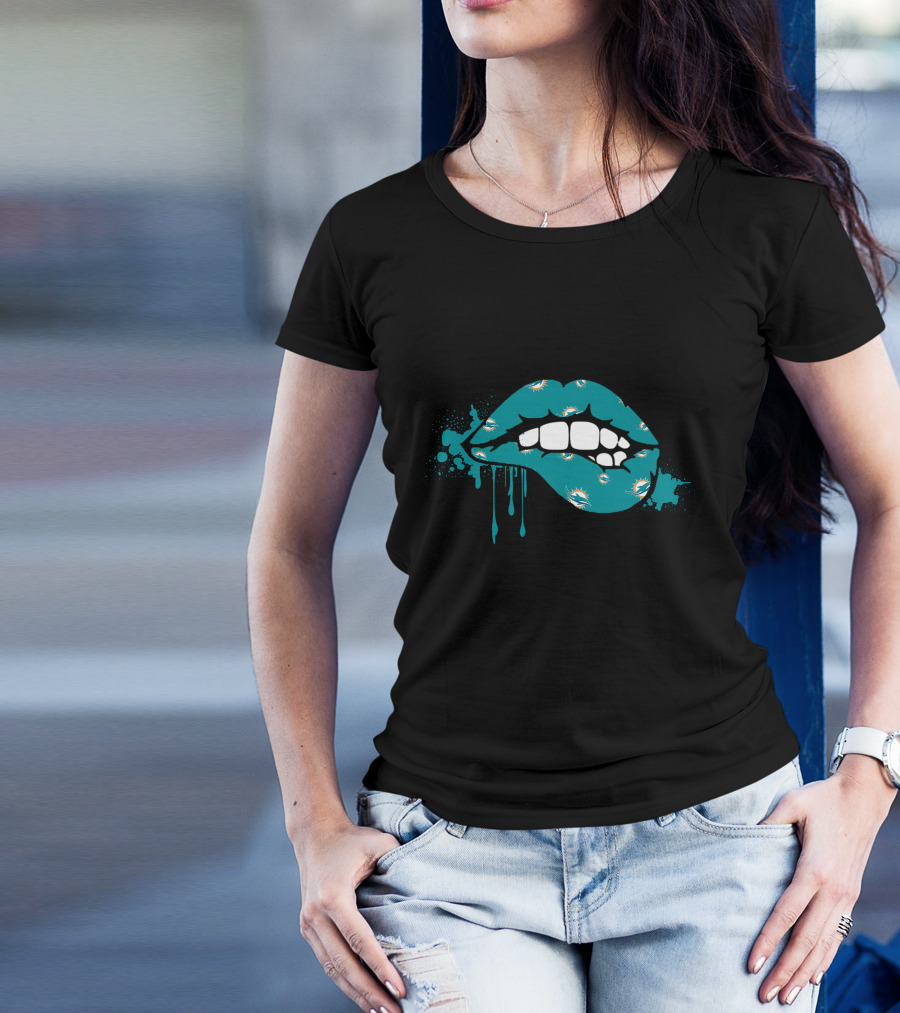 Dripping Lips Miami Dolphins T-Shirt