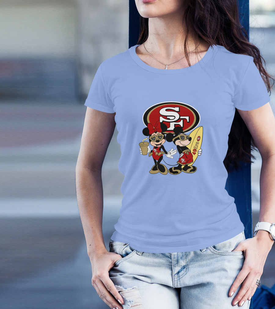 49ers Mickey Minnie Surfing Vacation Sf T-Shirt