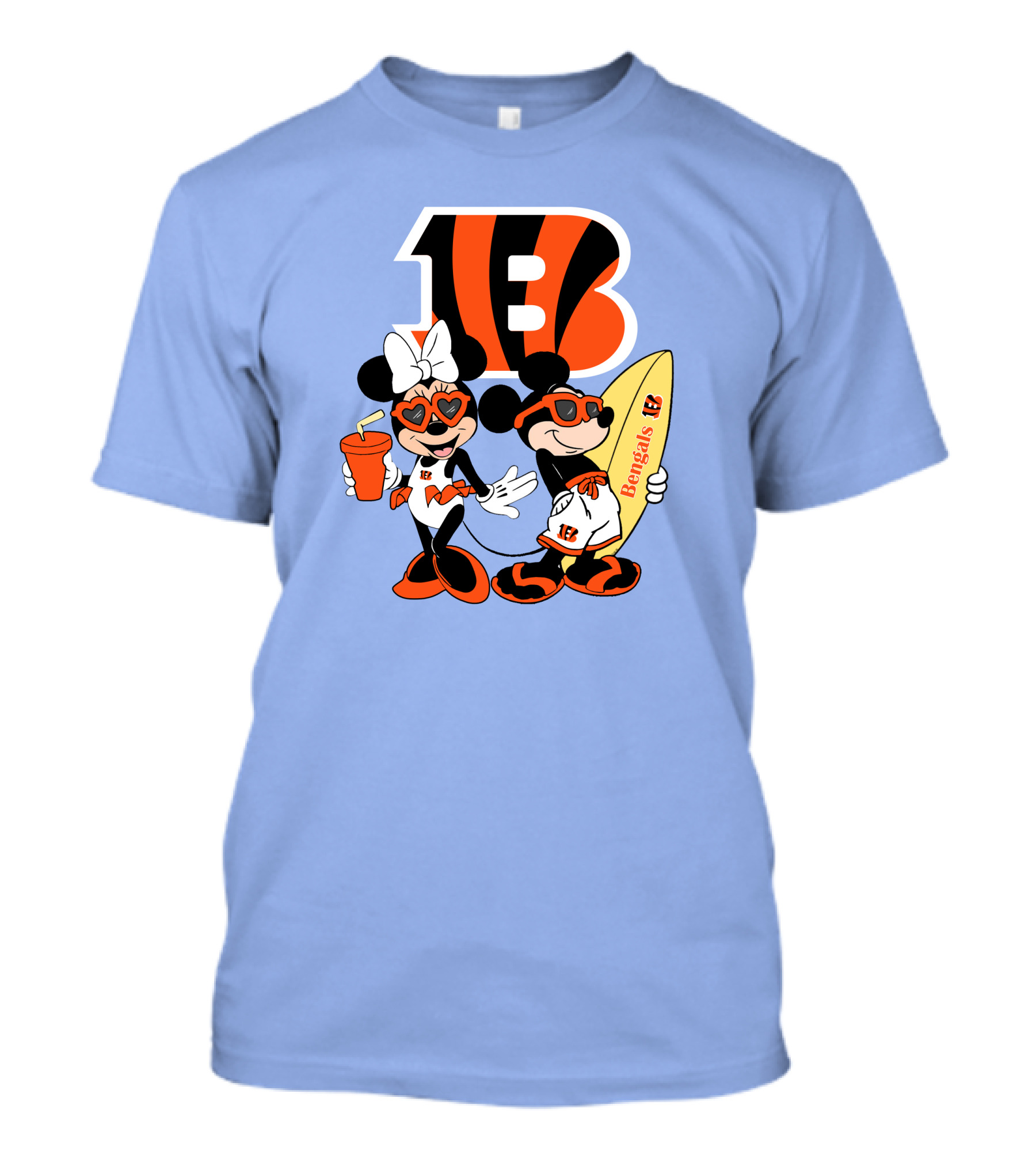 Bengals Mickey And Minnie Vacation Surfer Adventure T-Shirt