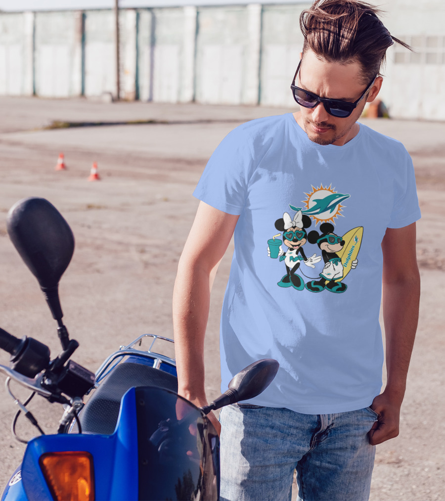 Dolphins Mickey Minnie Vacation Miami Surfing Fun T-Shirt