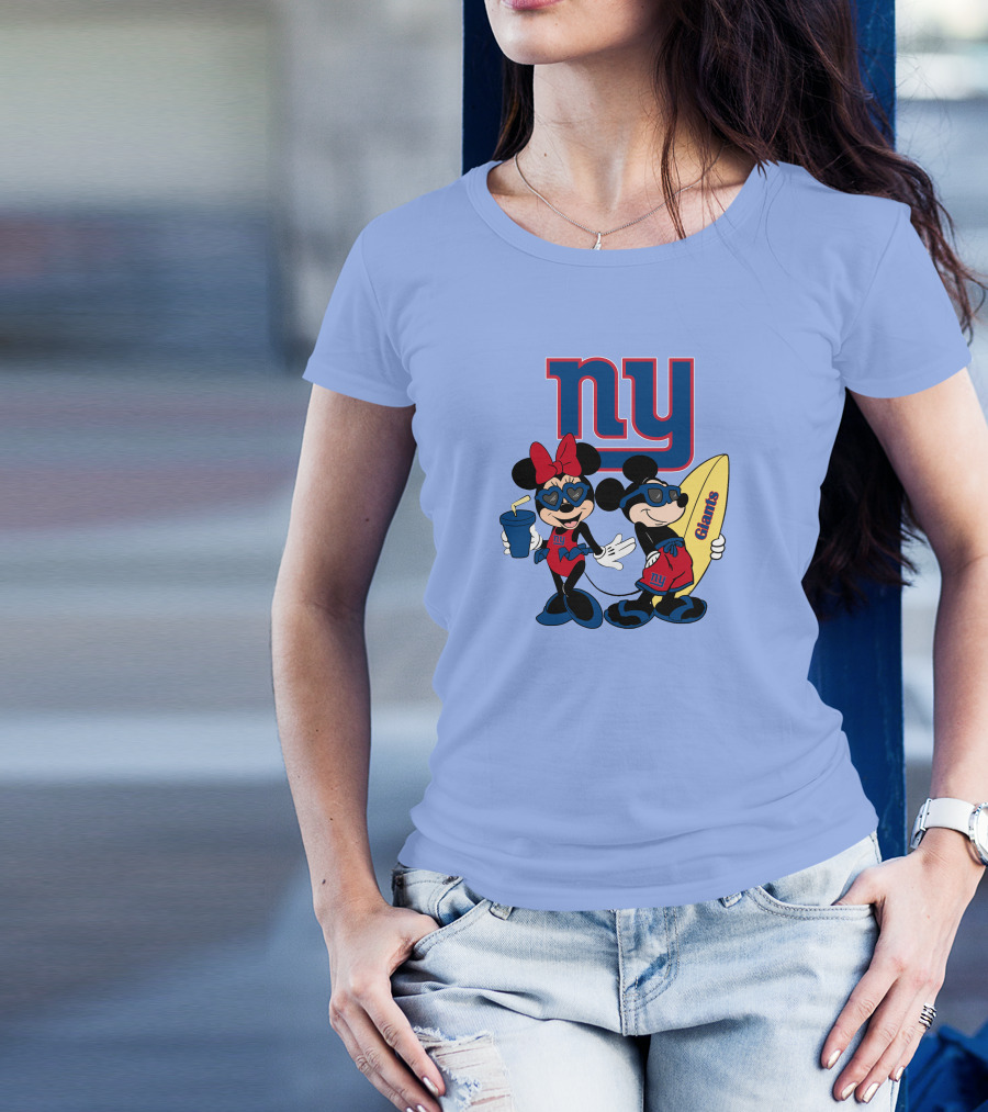 Ny Giants Vacation Mickey Minnie T-Shirt