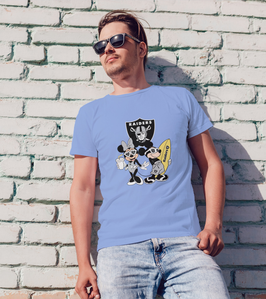 Raiders Mickey Minnie Vacation Surfing Fun T-Shirt