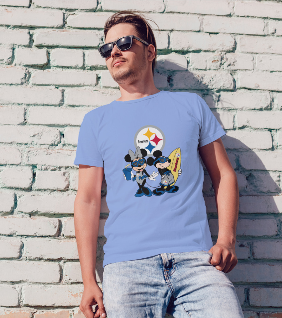 Steelers Mickey And Minnie Happy Vacation Adventure T-Shirt