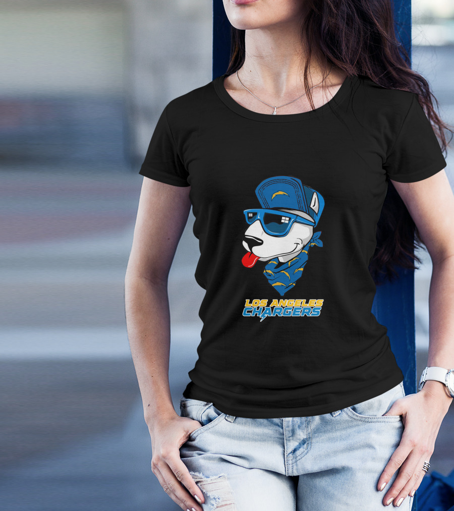 Los Angeles Chargers Bull Terrier T-Shirt