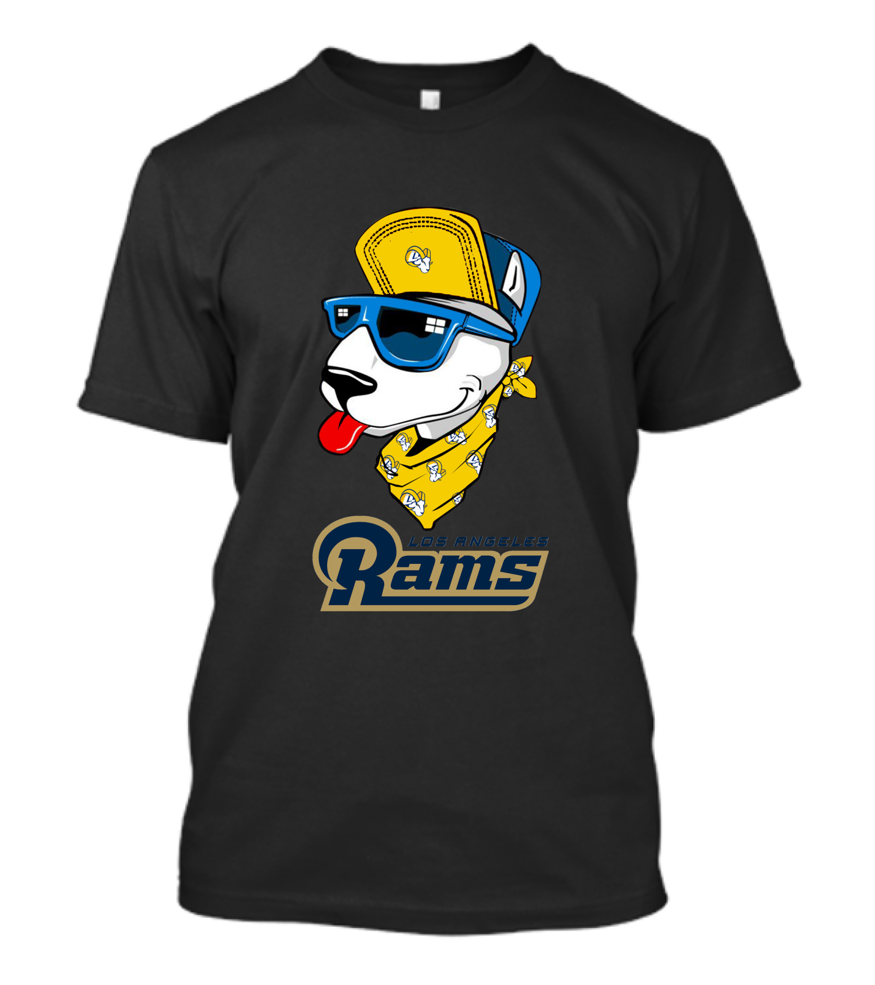 Los Angeles Rams Bull Terrier Fan T-Shirt