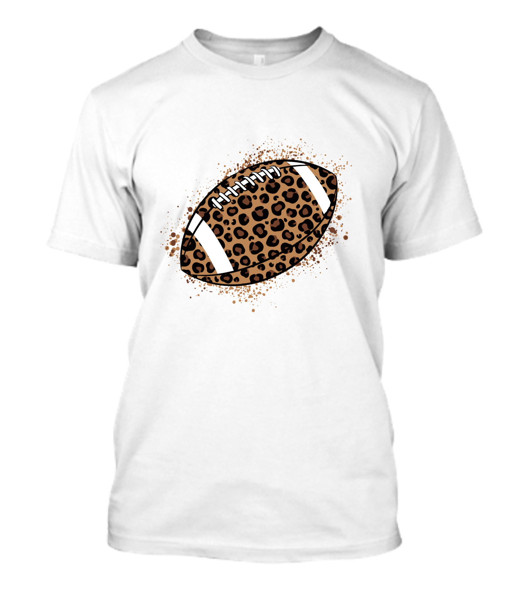 Leopard Print American Football Ball T-Shirt
