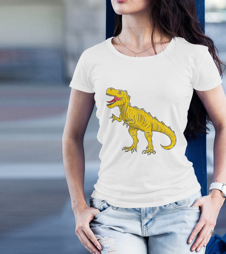 Yellow Dinosaur Tyrannosaurus Rex T-Shirt