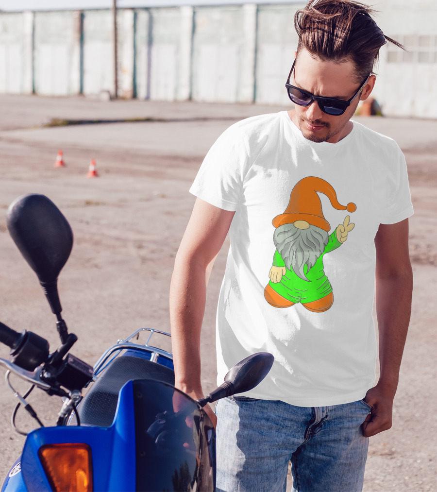 Cute Gnome Say Hi Peace Gesture T-Shirt