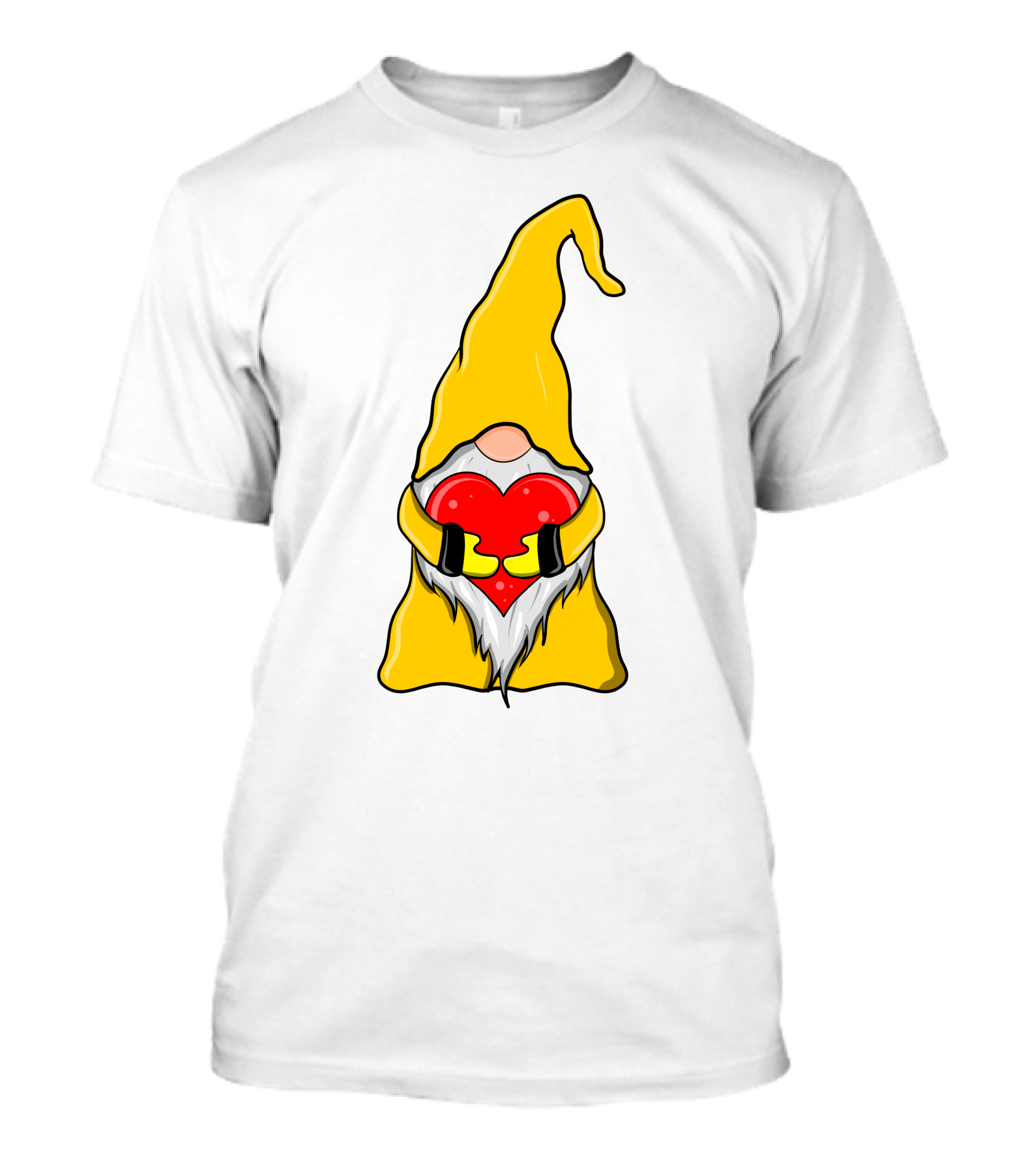 Gnome Holding Heart Hippie Valentine T-Shirt
