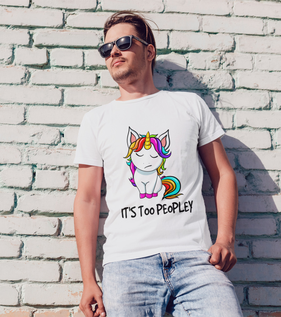 IT'S TOO PEOPLEY Unicorn Rainbow Mane Image T-Shirt