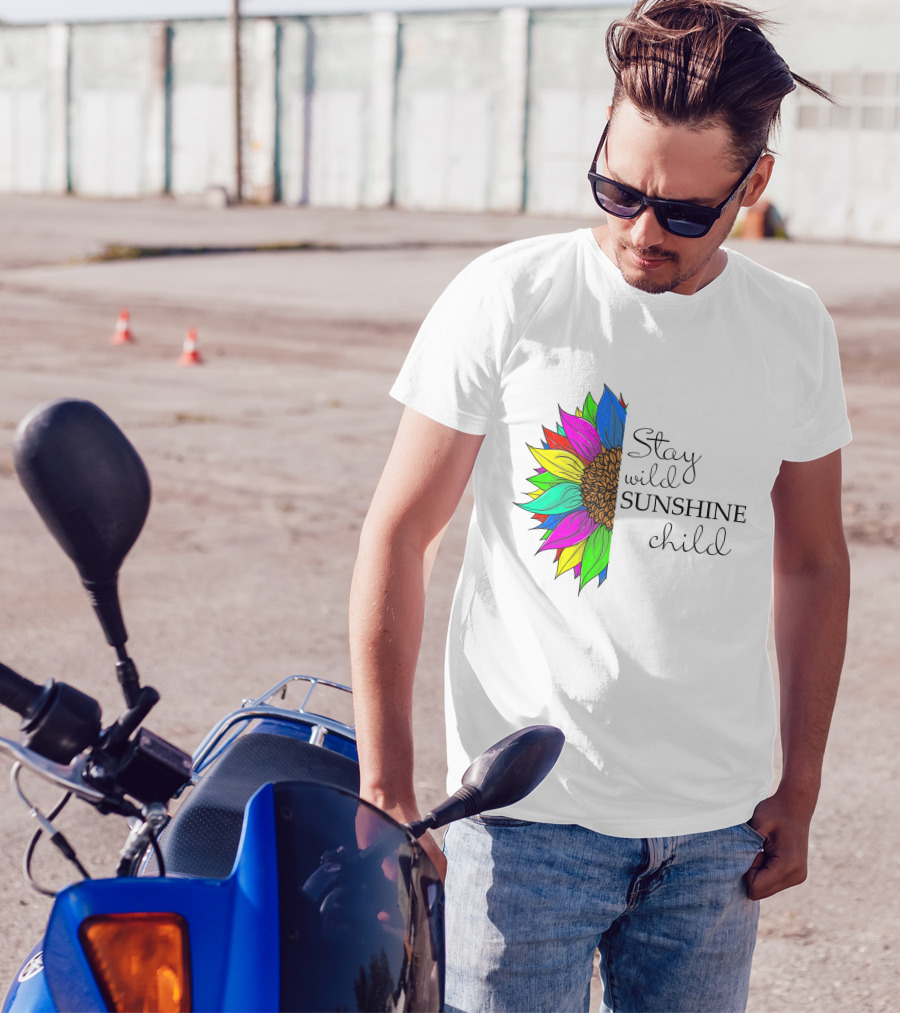 Stay Wild Sunshine Child Multicolored Sunflower T-Shirt