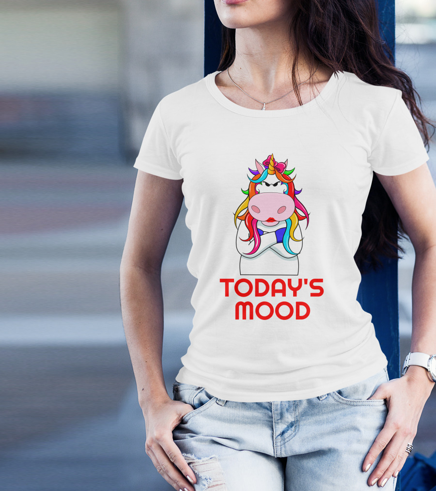 Today's Mood Angry Rainbow Unicorn T-Shirt