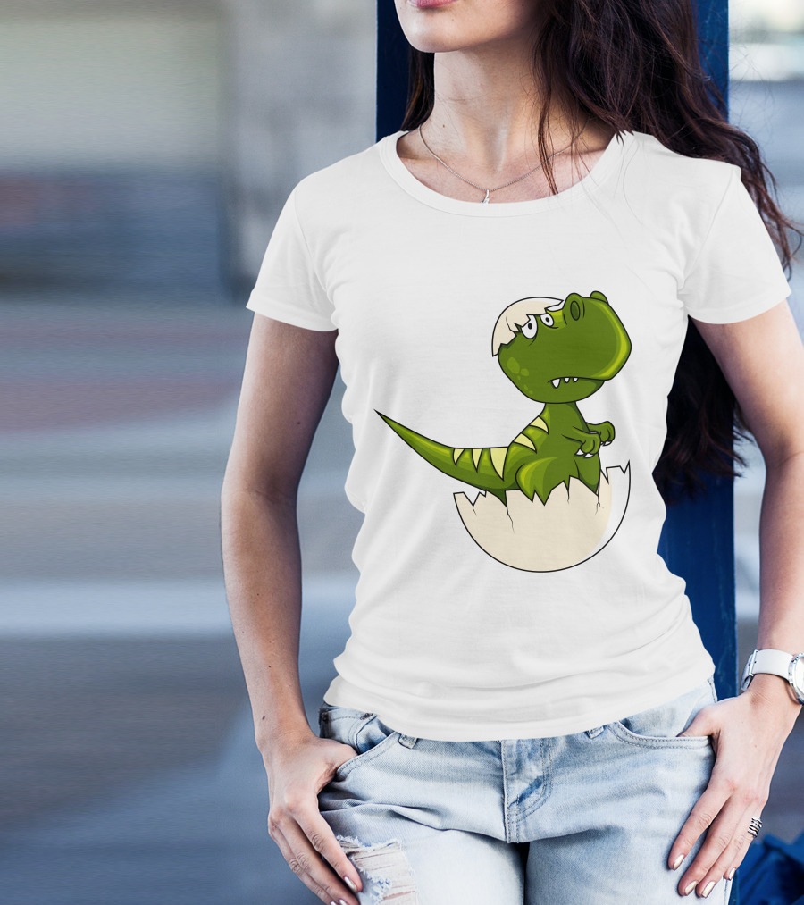 Baby Dragon Hatching From Egg With Playful Expression T-Shirt