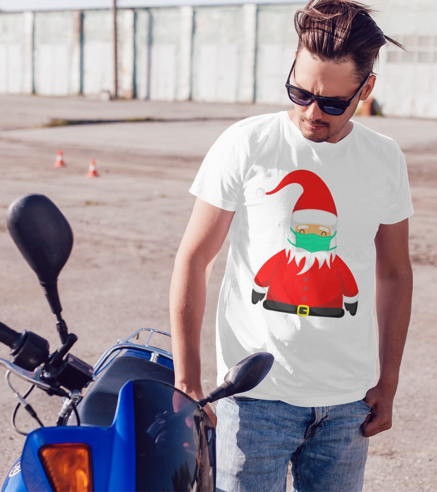 Santa Claus Wearing Green Face Mask T-Shirt