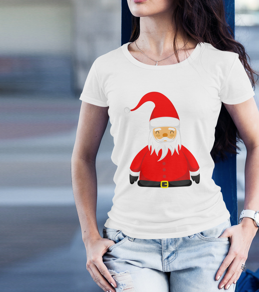 Santa Claus Outfit On Christmas Cartoon T-Shirt