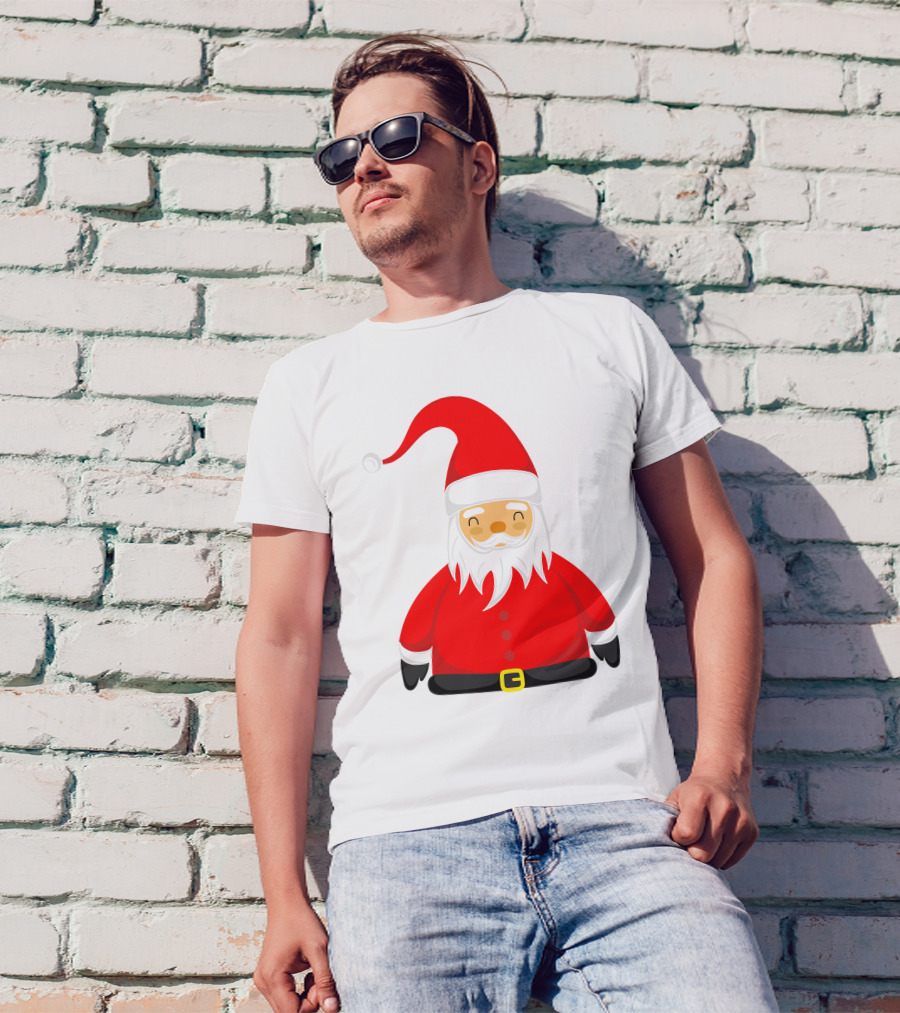 Santa Claus Outfit On Christmas Cartoon T-Shirt