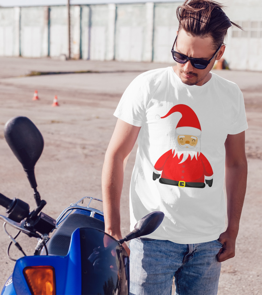 Santa Claus Outfit On Christmas Cartoon T-Shirt