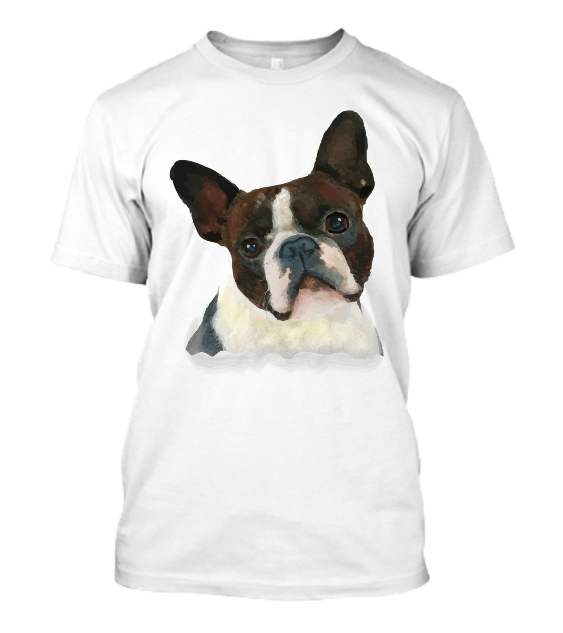 Watercolor French Bulldog Head T-Shirt