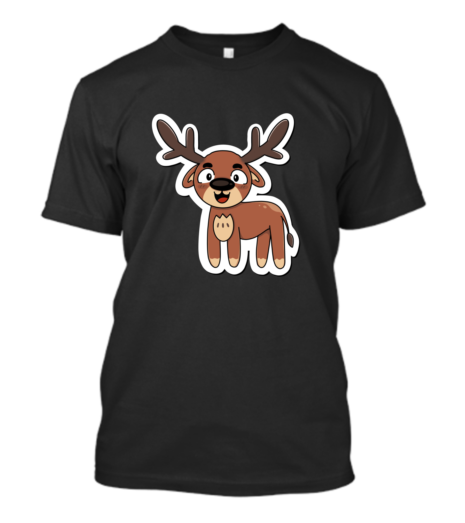 Deer Sticker Cute Cartoon Antler Character T-Shirt