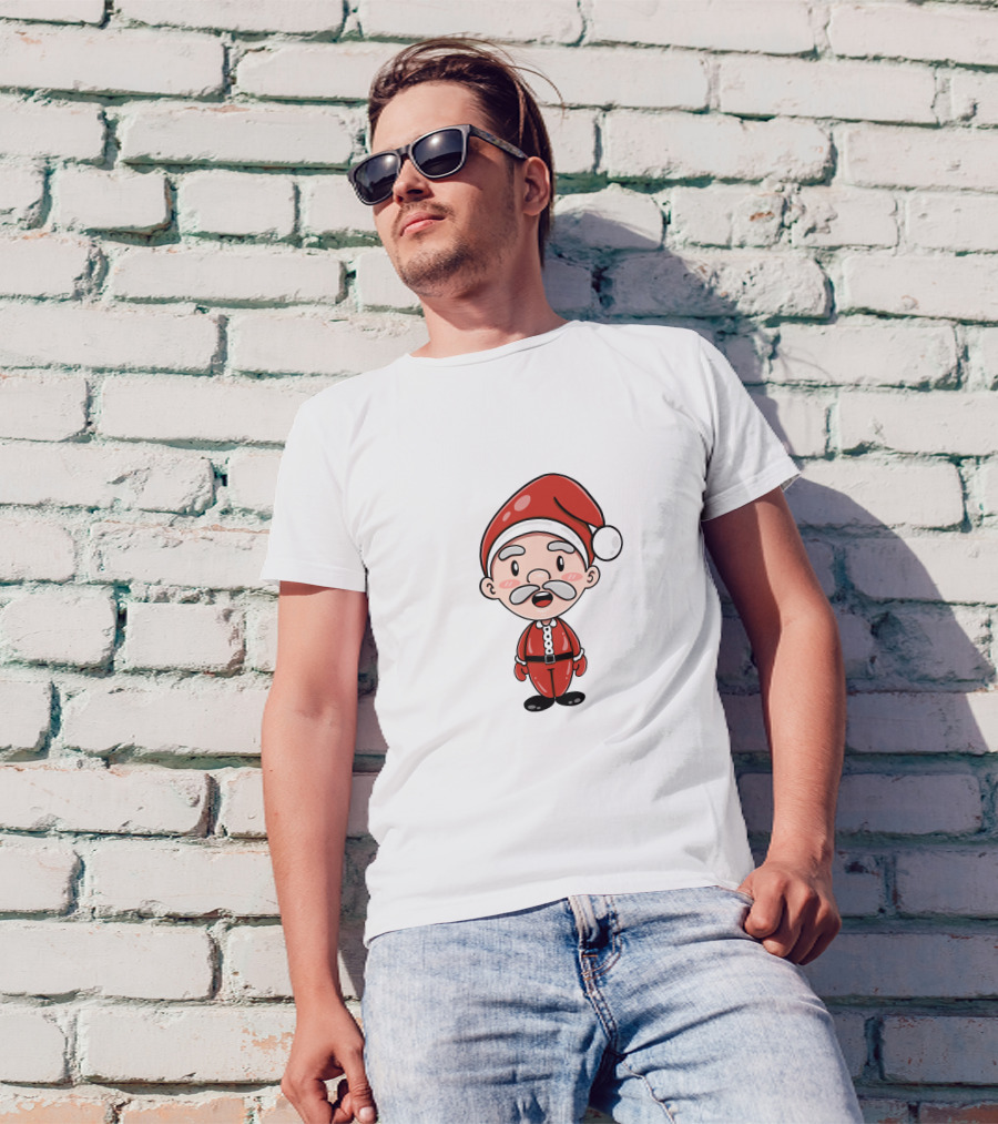 Santa Claus Chipi Cartoon Festive Character In Red Suit T-Shirt