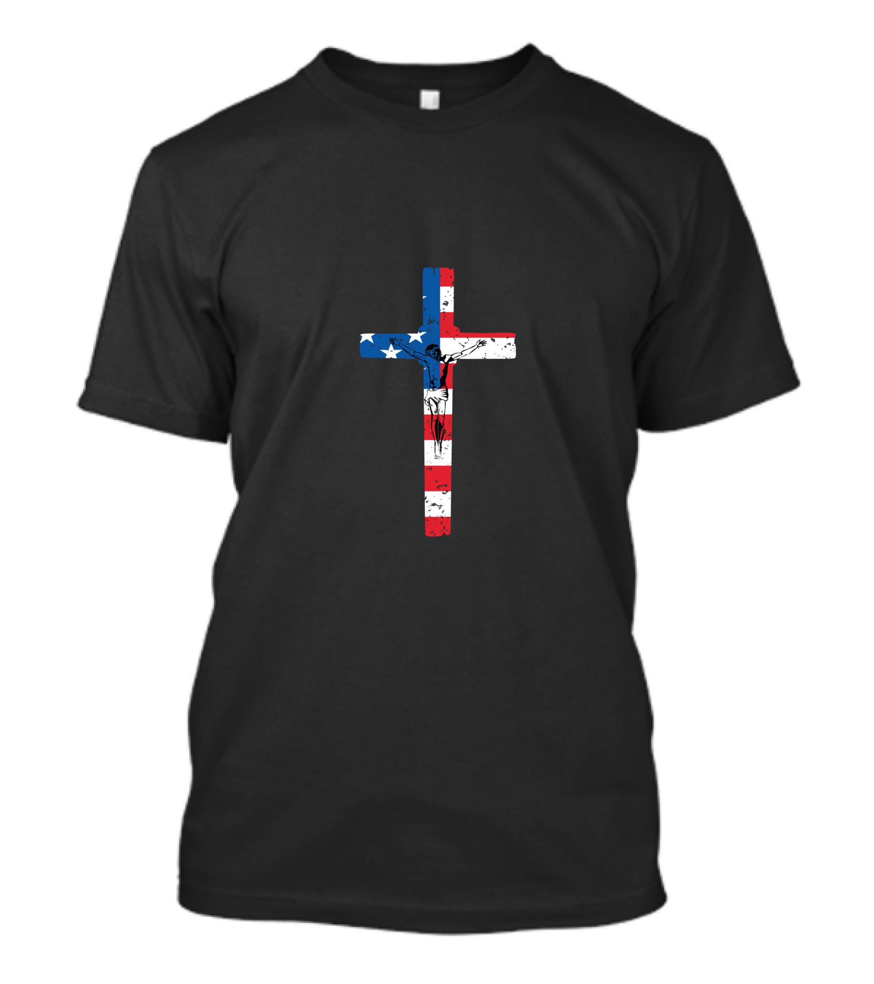 Jesus American Flag Cross Crucifixion T-Shirt