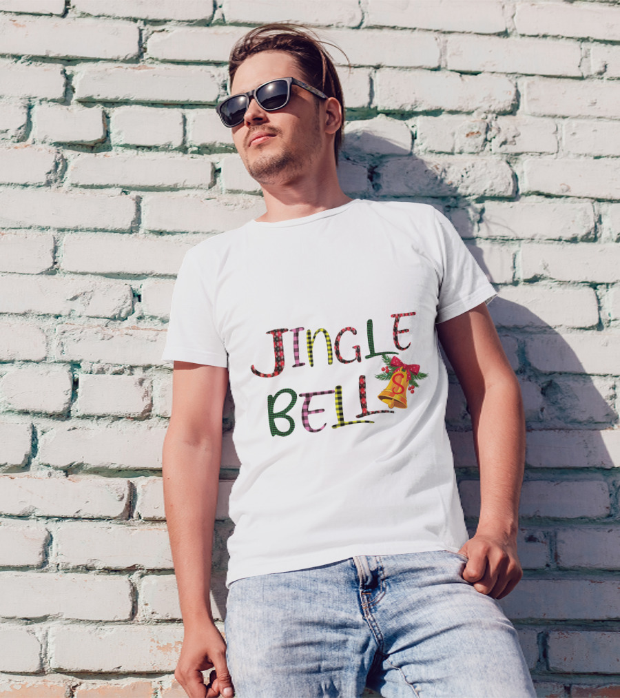 Jingle Bell Holiday Pattern With Festive Bow And Holly T-Shirt