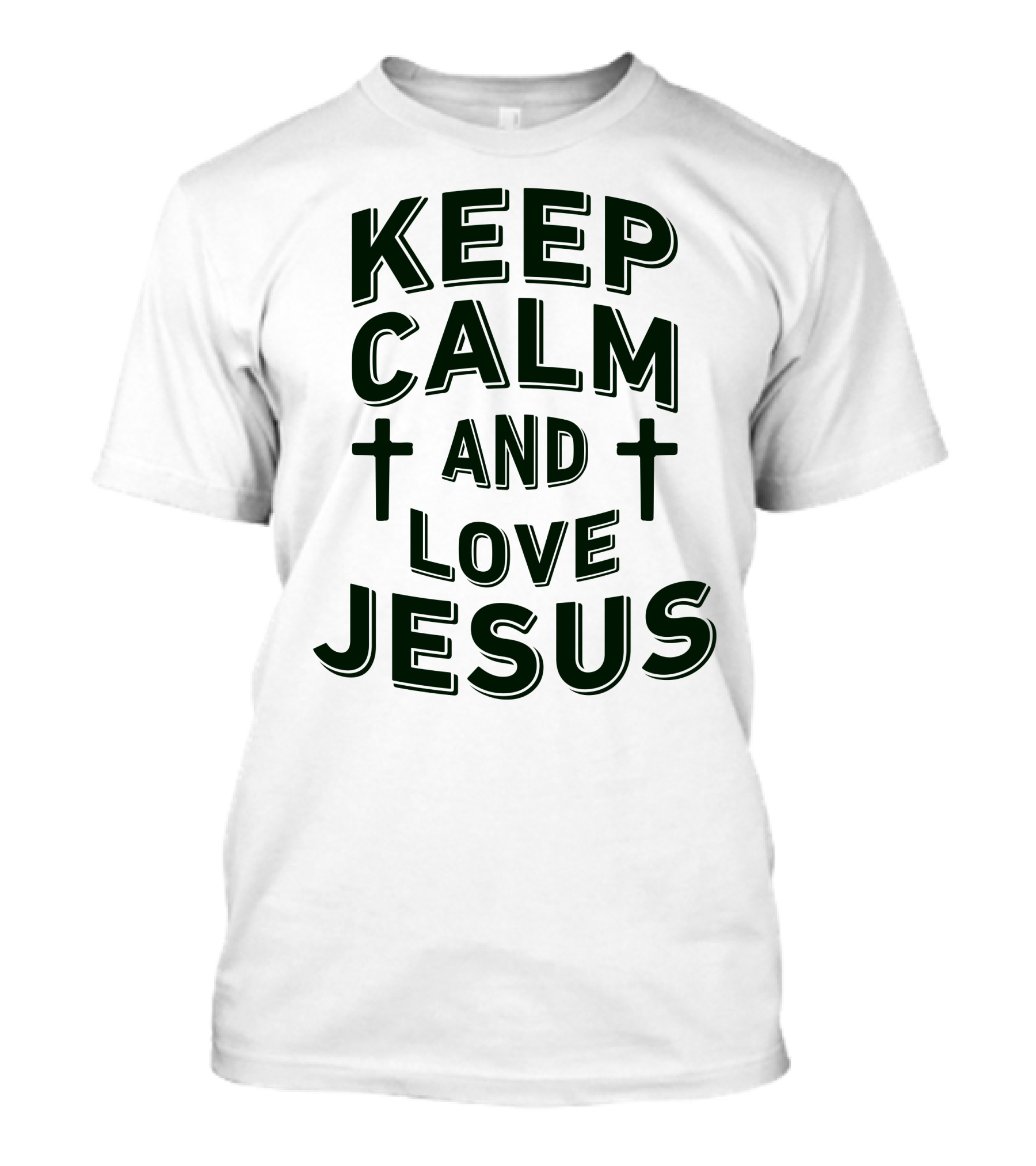Keep Calm And Love Jesus With Cross Symbols T-Shirt