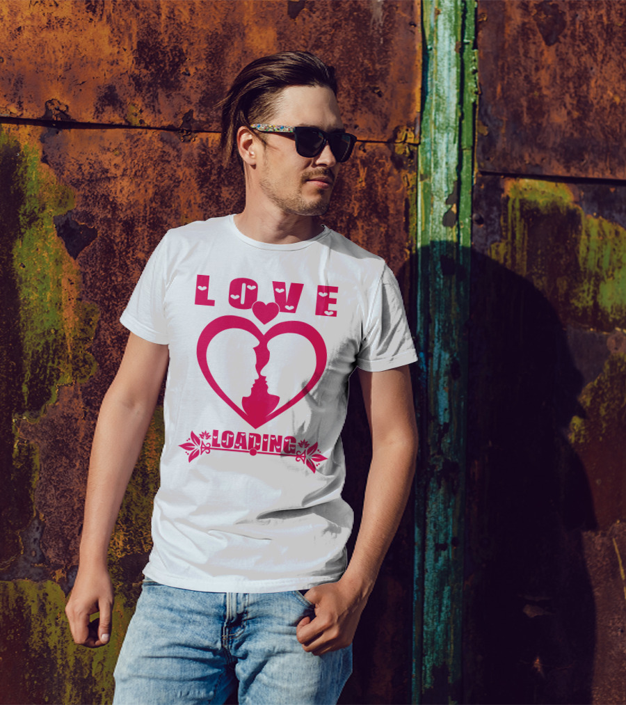 LOVE Heart Silhouette Couple LOADING T-Shirt