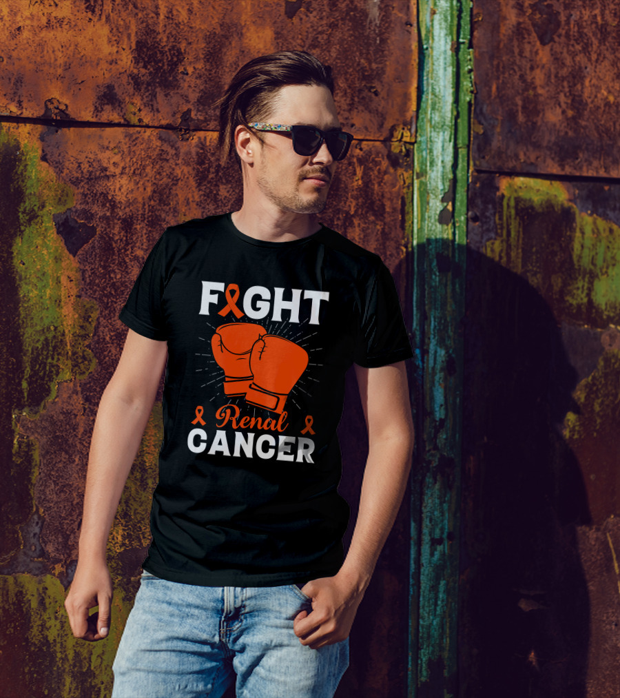 FIGHT RENAL CANCER ORANGE RIBBON BOXING GLOVES T-Shirt