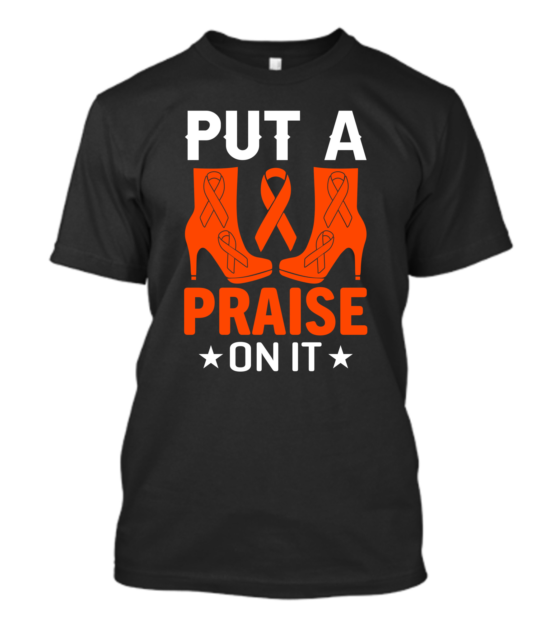 PUT A PRAISE ON IT Orange Ribbon High Heels T-Shirt