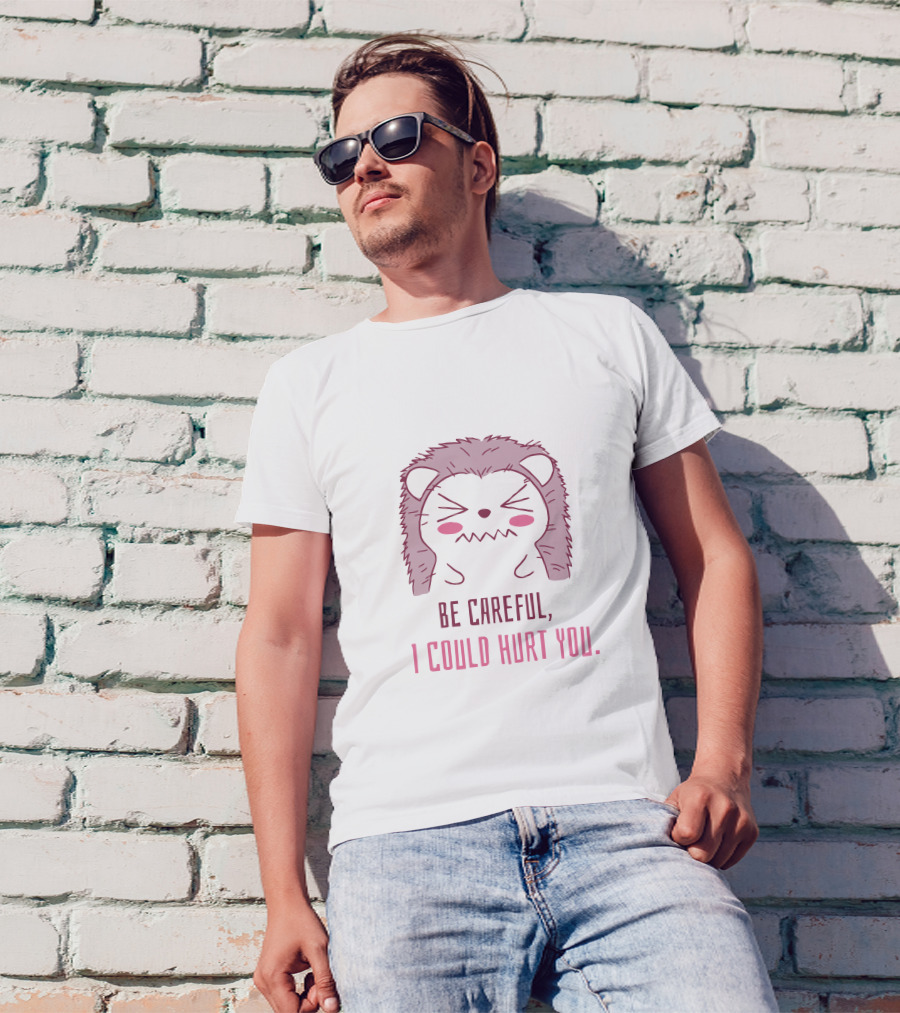 Be Careful I Could Hurt You Hedgehog Warning Cute T-Shirt