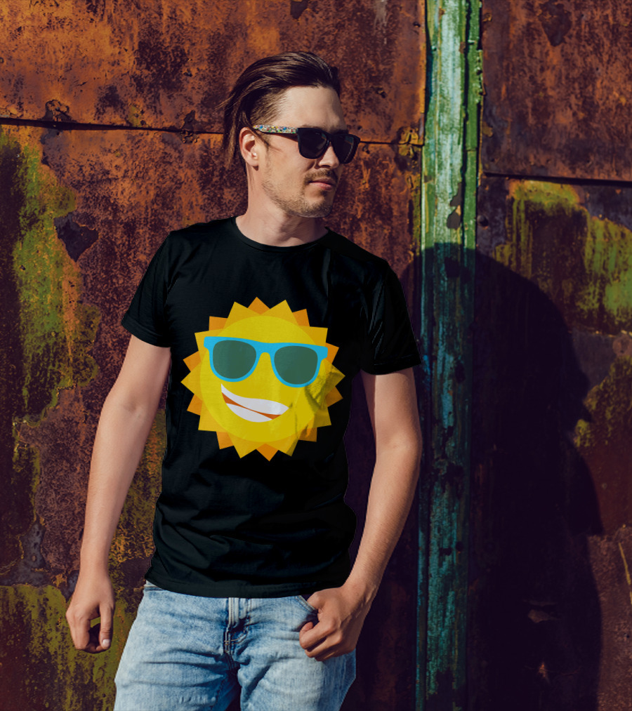 Cool Sun With Blue Sunglasses T-Shirt