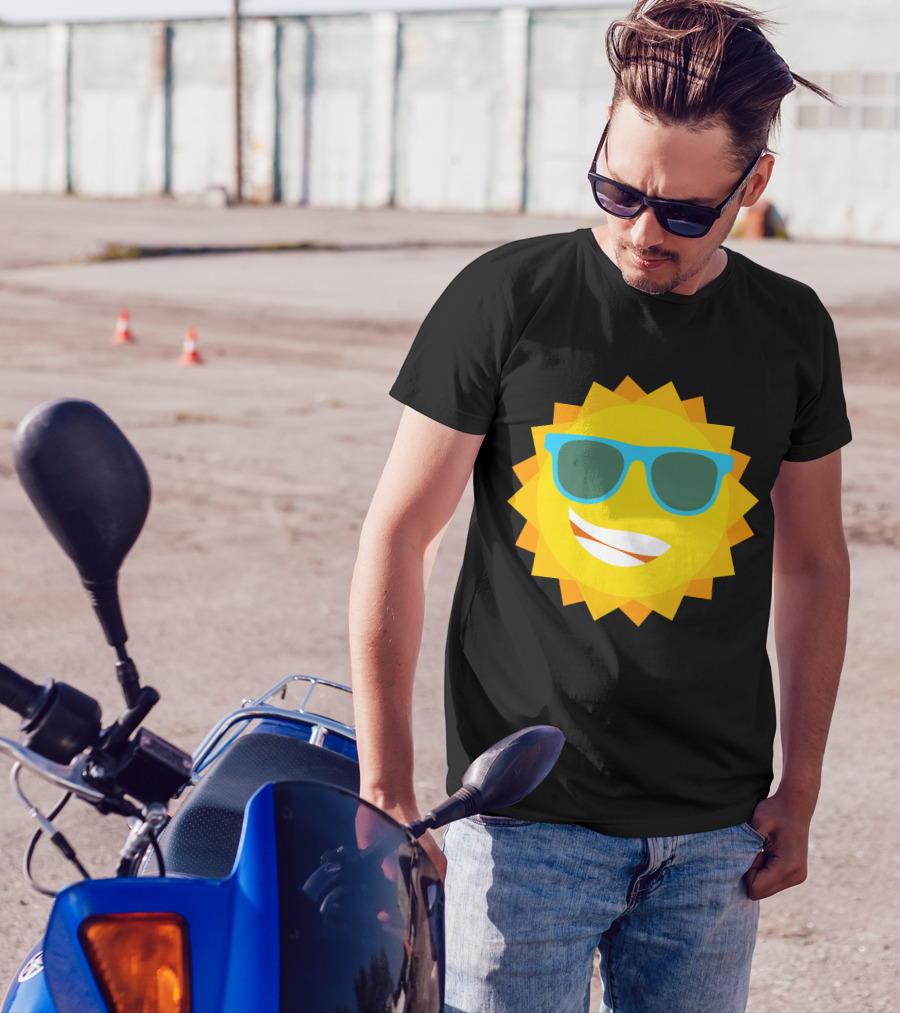 Cool Sun With Blue Sunglasses T-Shirt