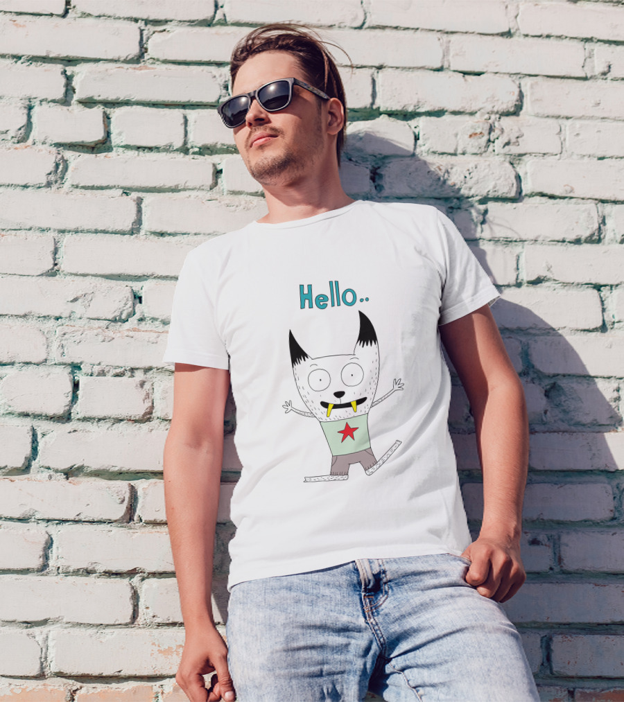 Hello Cute Creature With Star T-Shirt