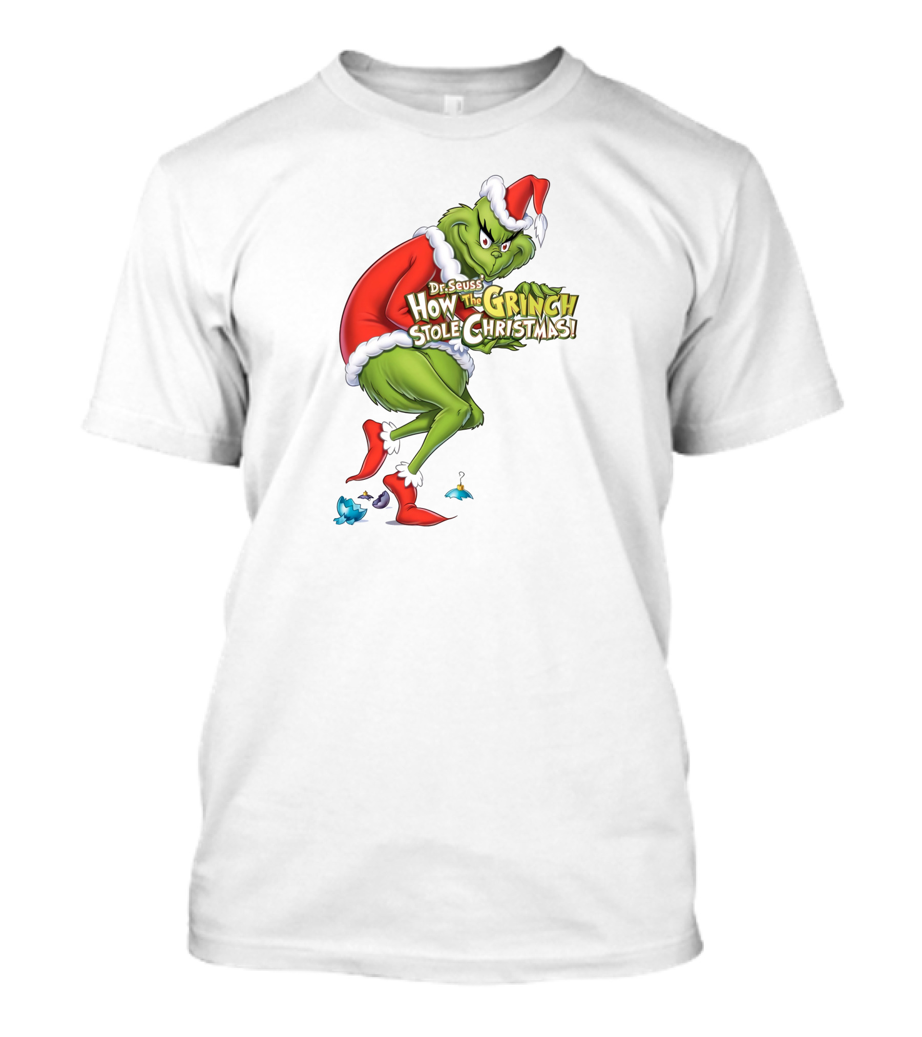 Dr Seuss How The Grinch Stole Christmas Santa Grinch Mischievous Pose T-Shirt