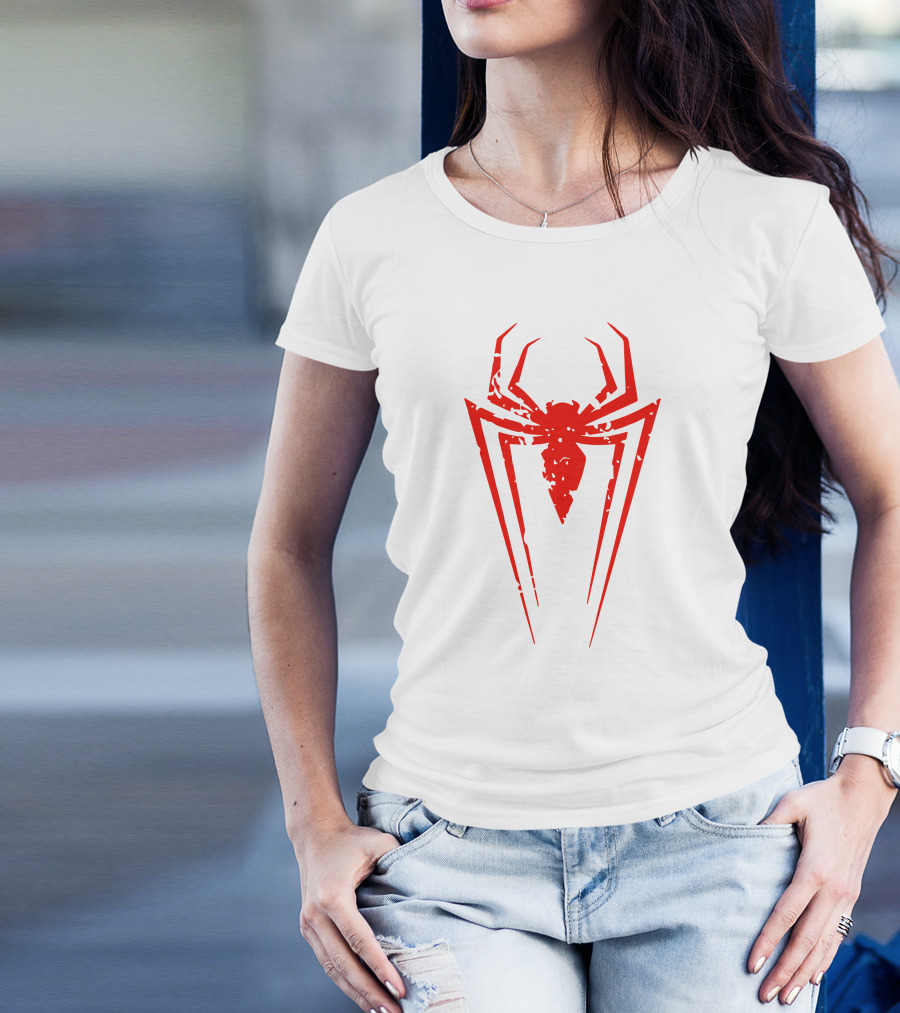 Venom Spiderman Red Distressed Spider T-Shirt