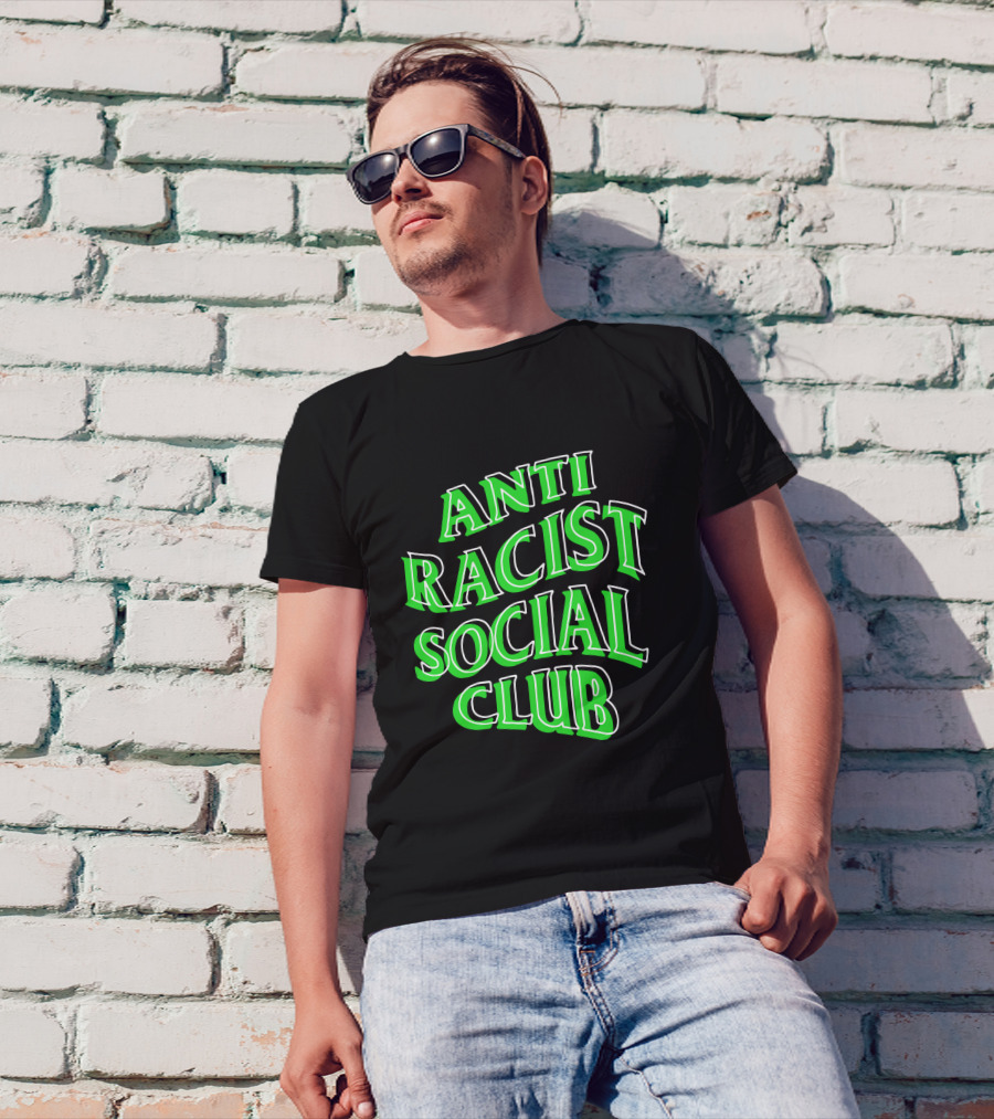 Anti Racist Social Club Green Text T-Shirt