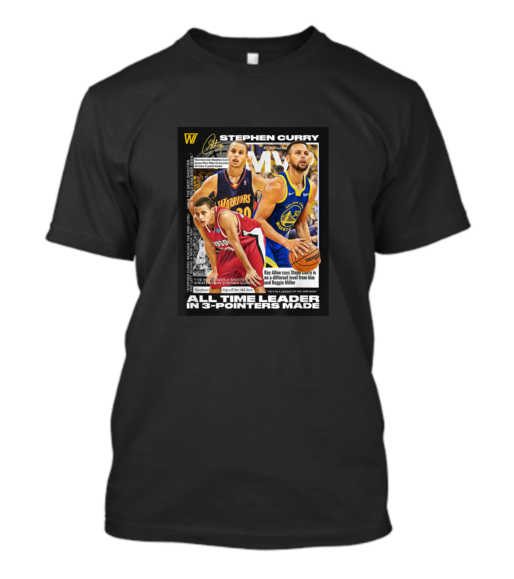 Stephen Curry Warriors All Time Leader In 3-Pointers Made T-Shirt