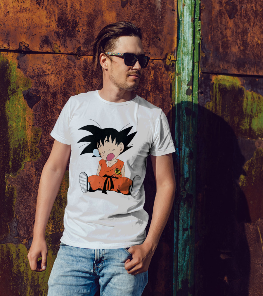 Baby Goku Sleepy Orange Gi Krillin Kanji Bubblegum Drool T-Shirt